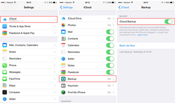 how to backup iPhone with iCloud before iOS 13 update