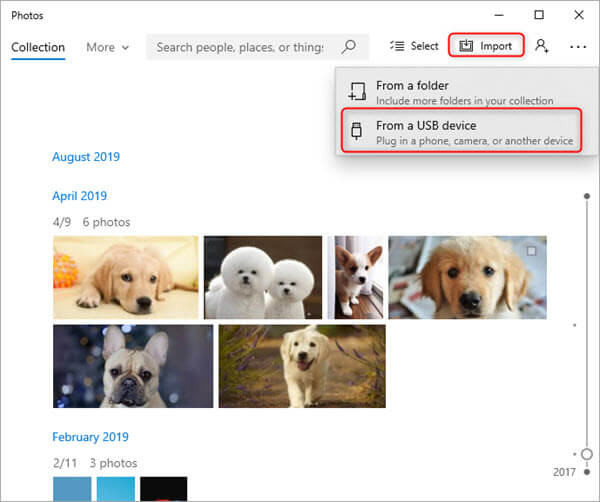 Transfer Videos from iPhone to PC via Photos in Windows 10