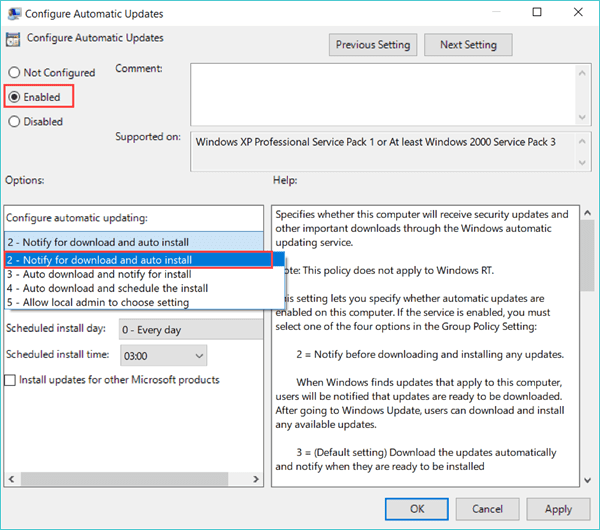 Disable Windows 10 Update with Group Policy Editor.