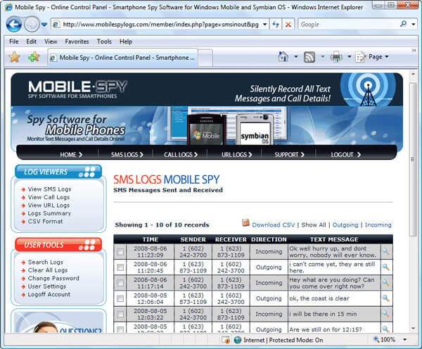 Mobile Spy can be used to monitor various types of data on your iPhone including text messages. 