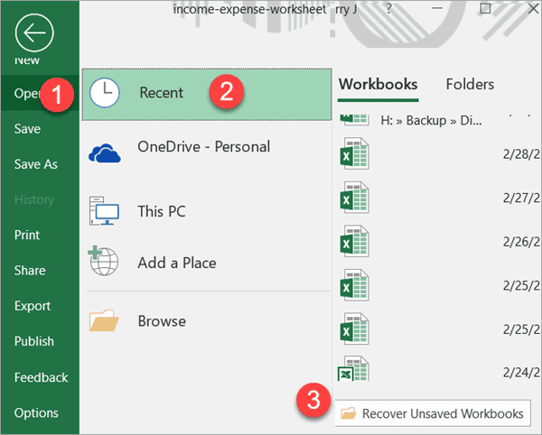 How to Recover Unsaved Excel File.