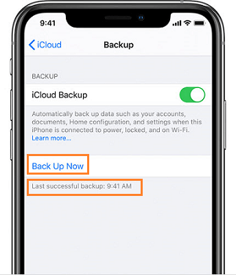 Backup iPhone to iCloud