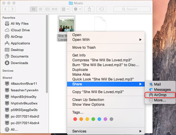Move Music from Mac to iPhone Using AirDrop
