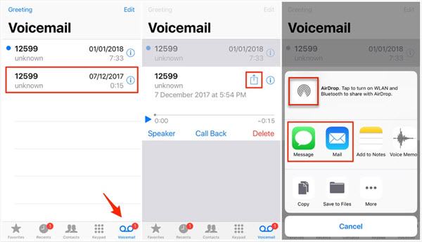 Transfer Voicemails from iPhone to Computer with AirDrop.