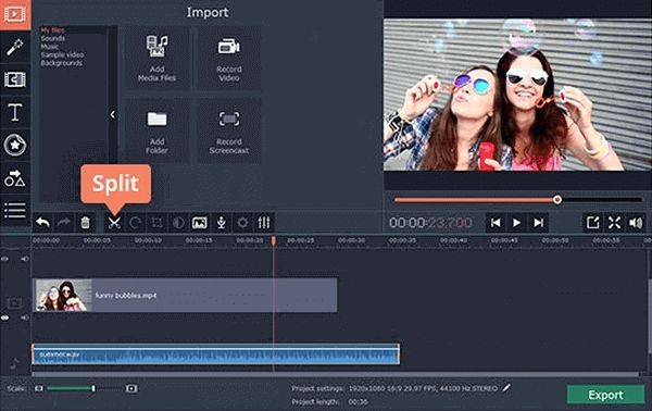 Follow this procedure to add music to the video files using this editor.