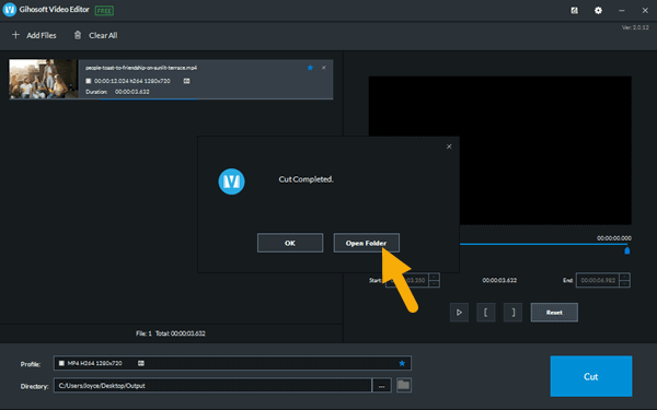Here are the steps to quickly trim video on computer with this free video cutter
