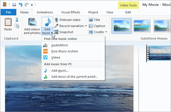 Next, we'll show you how to add music to your videos with Windows Movie Maker