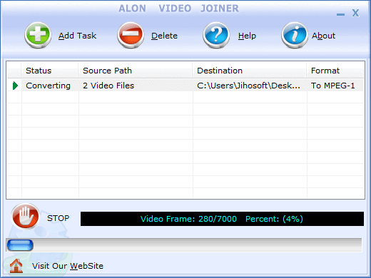 Alon Video Joiner is a quite simple and brief video joiner free.