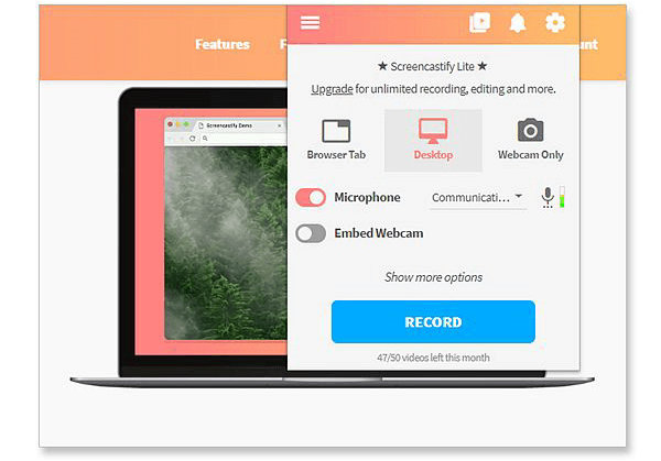 Screencastify is a Chrome extension designed for free screen recording