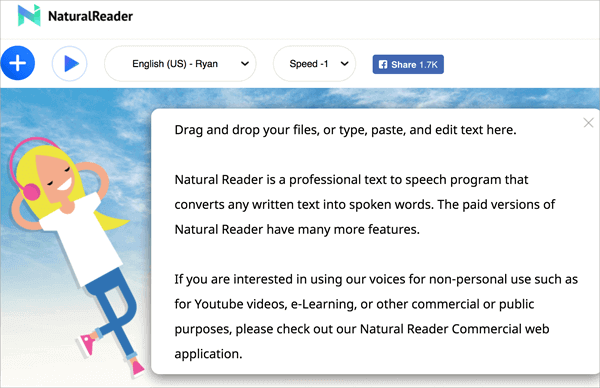 Natural Reader is a free text to speech tool that provides three different products.